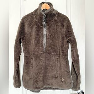 Indygena Pecora Fleece Pullover High Nexk Snap Tunic Caper Green Sz L Gorpcore